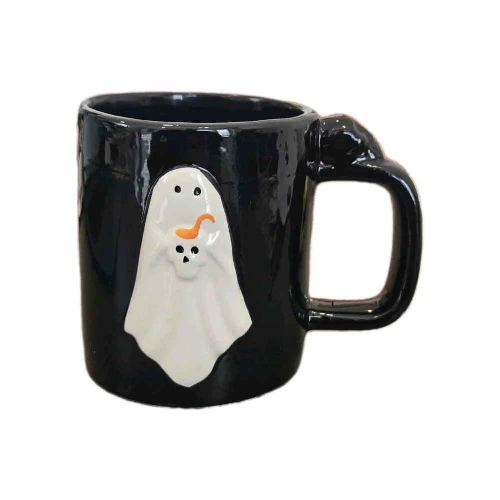 New Black Ghost Skull Spooky Trick or Treat Halloween Coffee Mug Gift